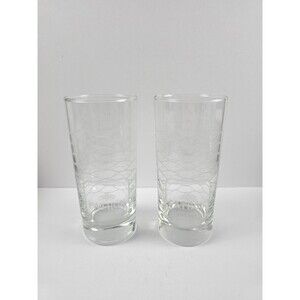 Patron Tequila Highball Cocktail Glasses Set of 2 Honeycomb Bee Pattern